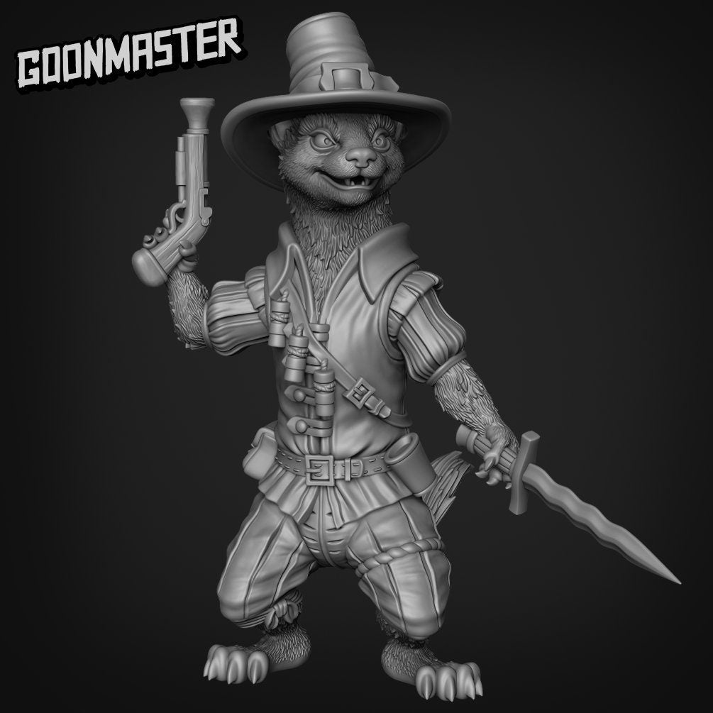 Weasel Witchhunter - Goonmaster | Miniature | Wargaming | Roleplaying Games | 32mm | Assassin | Kenku | Rogue | Undead