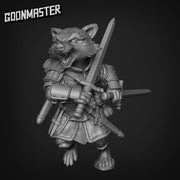 Racoon Rogue - Goonmaster | Rogueish Racoons Miniature | Wargaming | Roleplaying Games | 32mm | Fighter | Bandit | Mercenary
