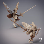 Noctuoidea Decertator Neria, Mothfolk Knights - CobraMode | Miniature | Wargaming | Roleplaying Games | 32mm | 54mm