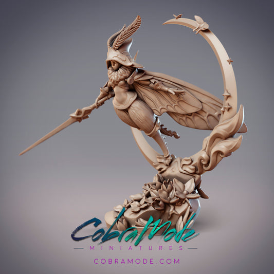 Noctuoidea Mage Anthyria, Mothfolk Sorcerer - CobraMode | Miniature | Wargaming | Roleplaying Games | 32mm | 54mm
