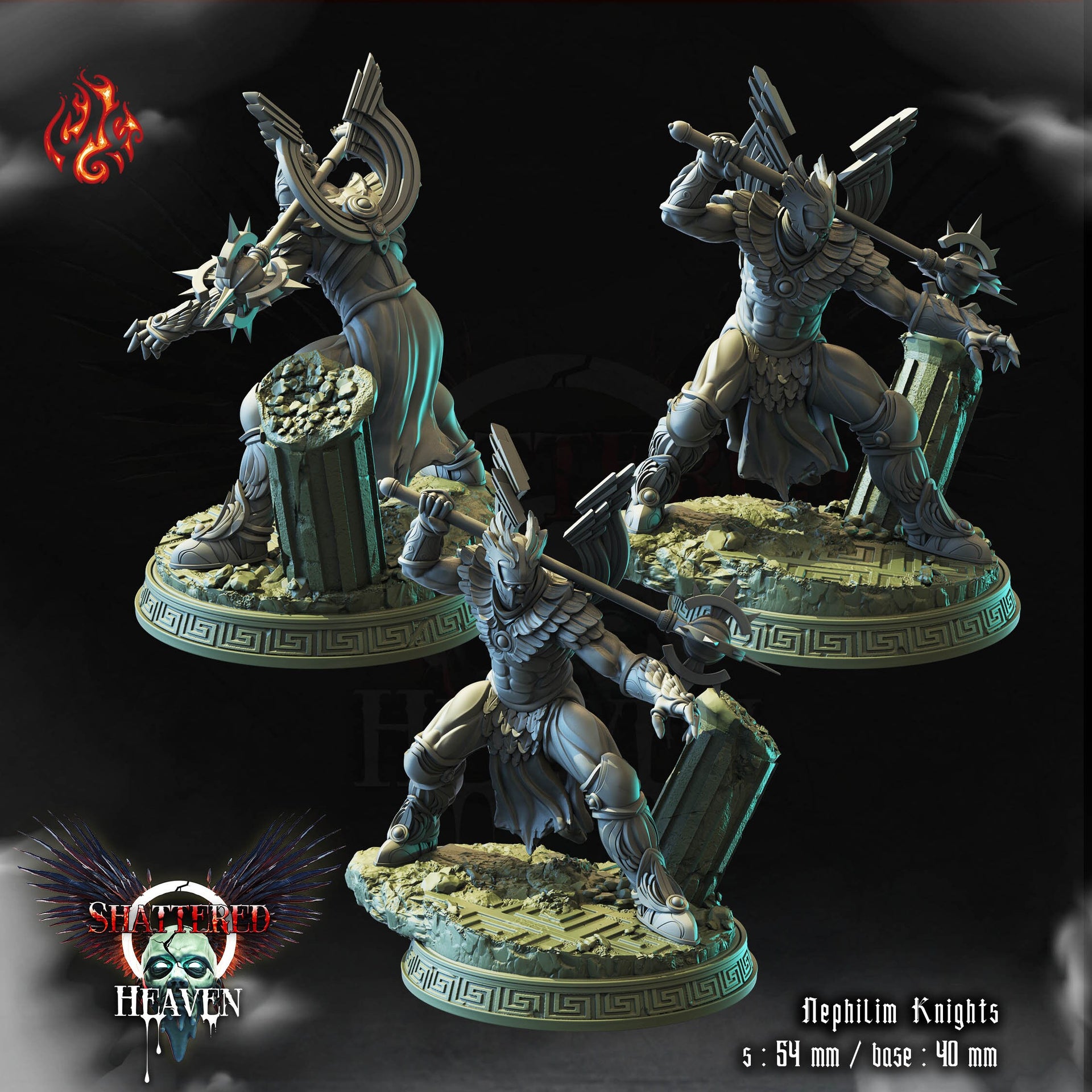 Nephelim Knights - Crippled God Foundry - Shattered Heaven | 32mm | Angel | Paladin | Warrior | Soldier | Army