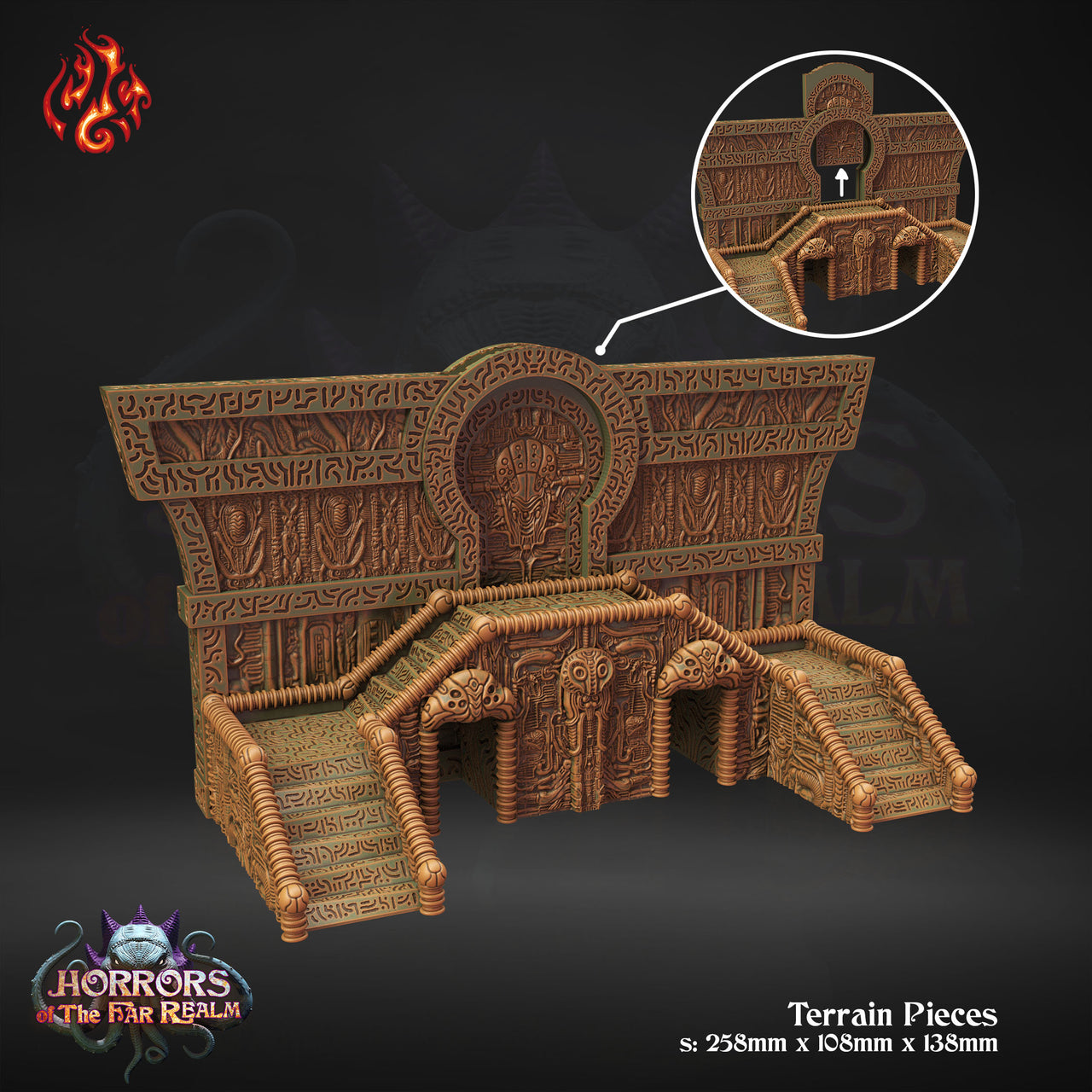 Temple of Nel'Qorith Terrain, Alien Temple Entrance - Crippled God Foundry - Horrors of the Far Realm | 32mm