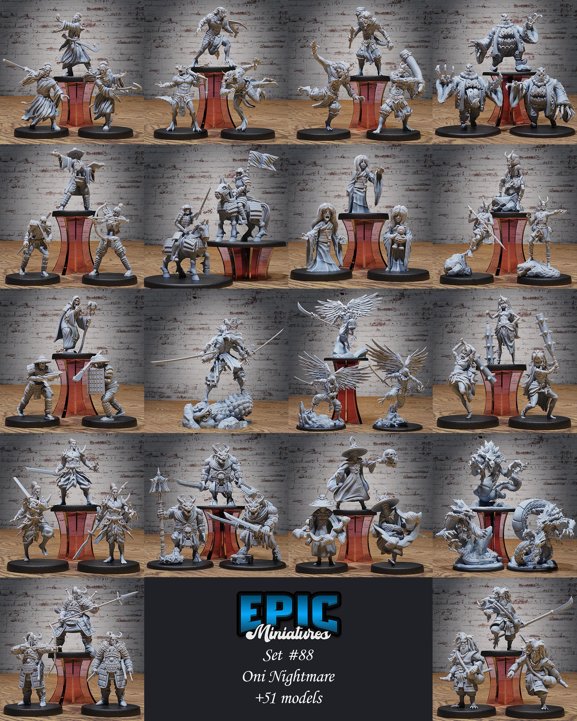 Oni Demon Overlord - Epic Miniatures | 28mm | 32mm | Oni Nightmare | Yokai | Devil | Fighter| Huge | Champion