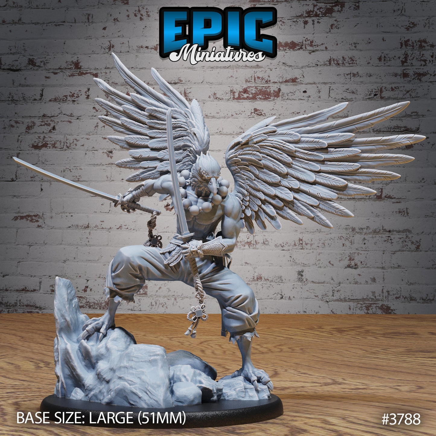 Tengu Bird Folk Lord - Epic Miniatures | 28mm | 32mm | Oni Nightmare | Fighter | Warrior | Monk | Eagle