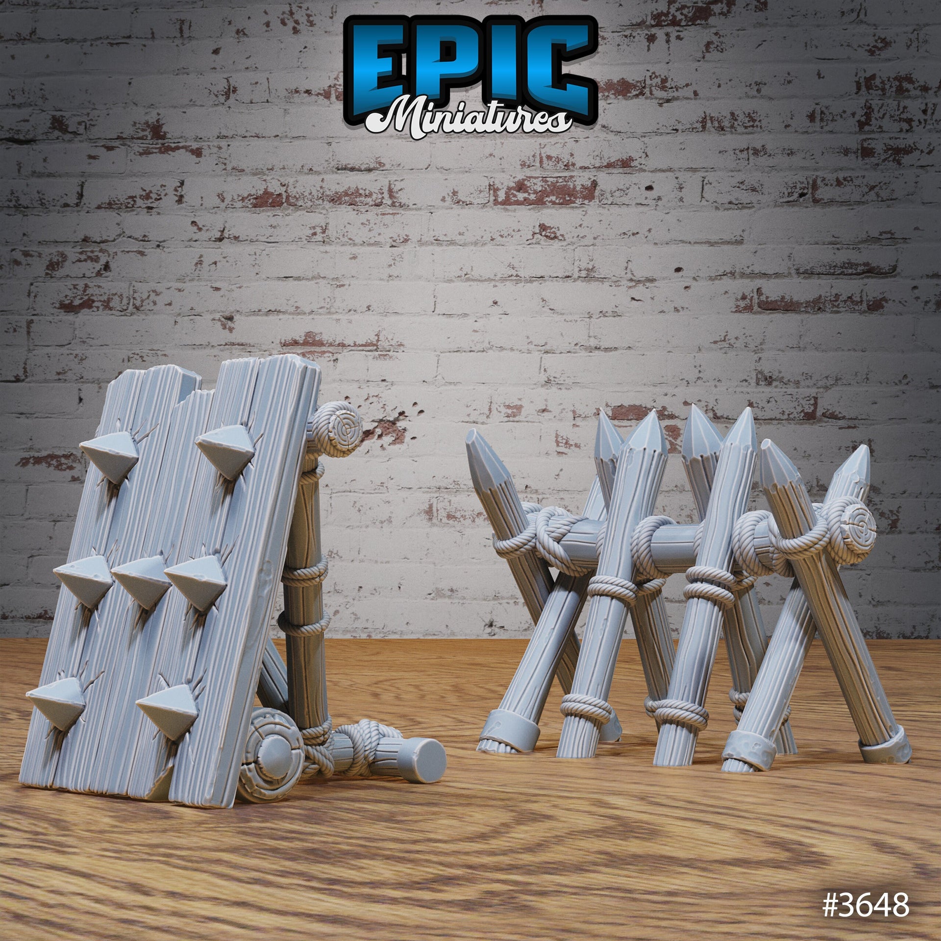 Bandit Camp Fortifications- Epic Miniatures | 28mm | 32mm | Gate | Wall | Barricade | Spikes