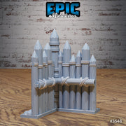 Bandit Camp Fortifications- Epic Miniatures | 28mm | 32mm | Gate | Wall | Barricade | Spikes