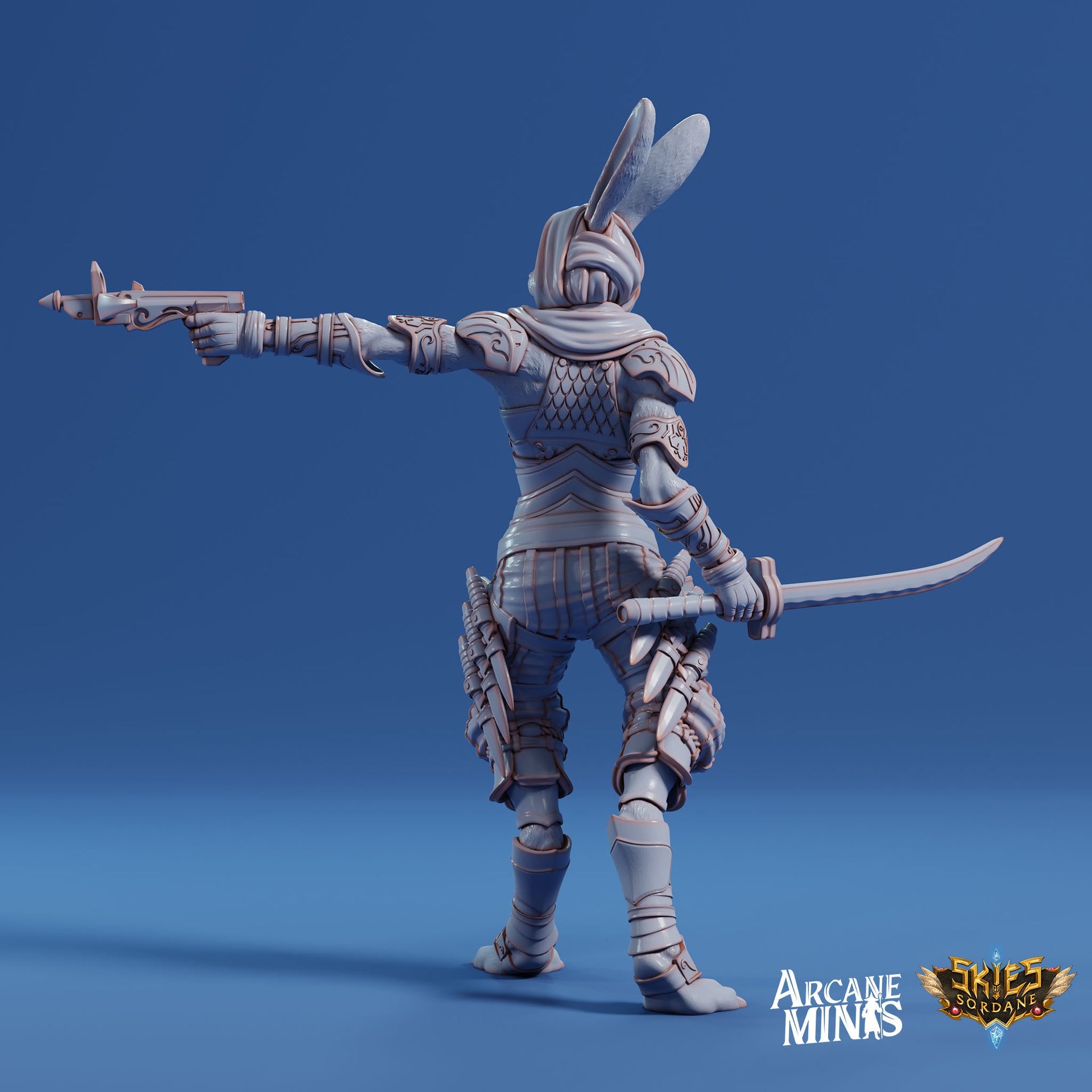 Warrel Rogue - Arcane Minis | 32mm | Risky Racing | Rabbit Folk | Bandit | Thief