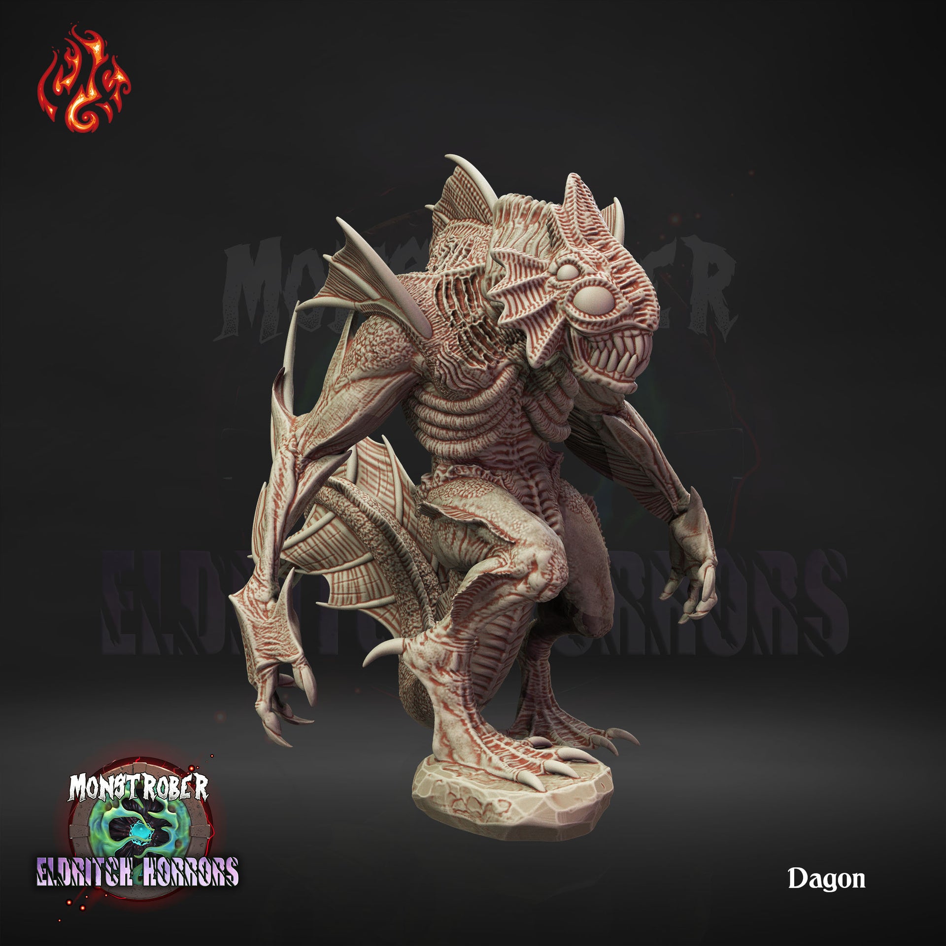 Dagon - Crippled God Foundry - Monstrober | 32mm | Cthulhu | Lovecraft | Eldritch | Demon | Fish man | Sea monster | Giant