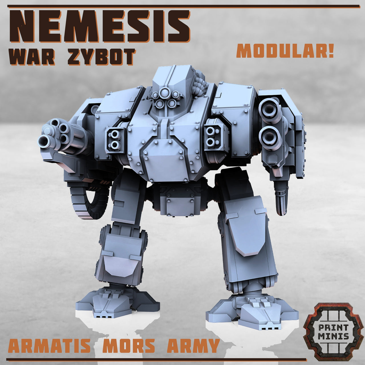 Nemesis, War Zybot - Print Minis | Sci Fi | Light Infantry | 28mm Heroic | Cyberpunk | Grimdark | Walker | Mech
