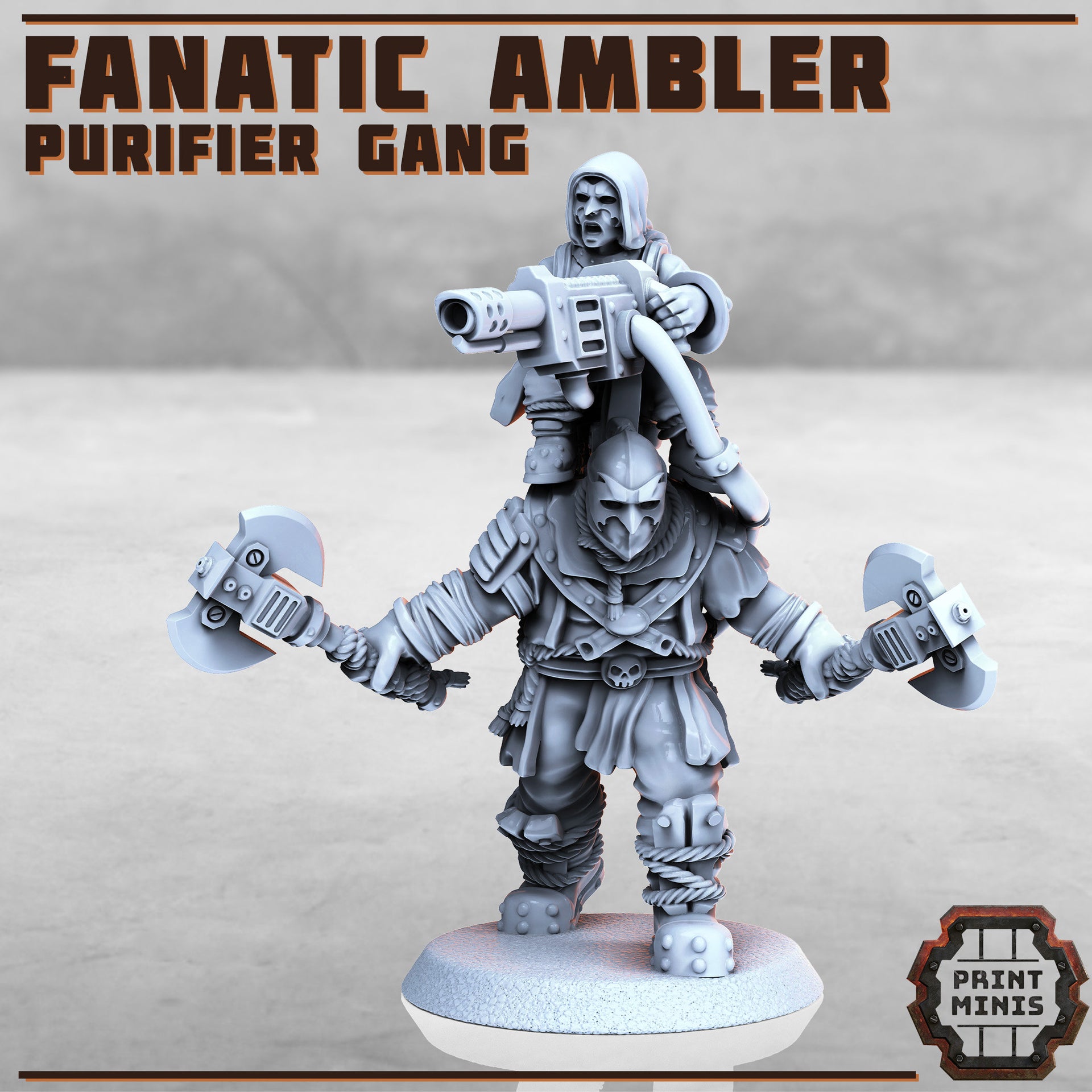 Fanatic Ampler, Purifier Gang - Print Minis | Sci Fi | Light Infantry | 28mm Heroic | Wastland | Apocalypse | Imperial | Cultist