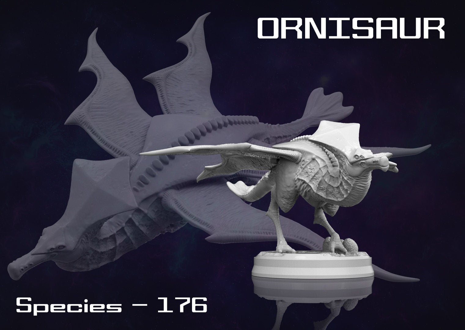 Ornisaur, Flying Alien - Print Minis | Sci Fi | Monster | Demon