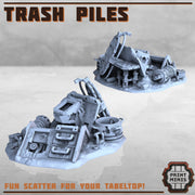 Trash Piles, Wasteland Scatter Terrain - Print Minis | Sci Fi | Light Infantry | 28mm Heroic | Apocalypse | Junkyard