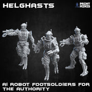 Hellghast AI Robot Footsoldiers - Print Minis | Sci Fi | Heavy Infantry | 28mm Heroic | Assassin | Automoton | Mech