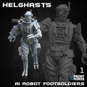 Hellghast AI Robot Footsoldiers - Print Minis | Sci Fi | Heavy Infantry | 28mm Heroic | Assassin | Automoton | Mech