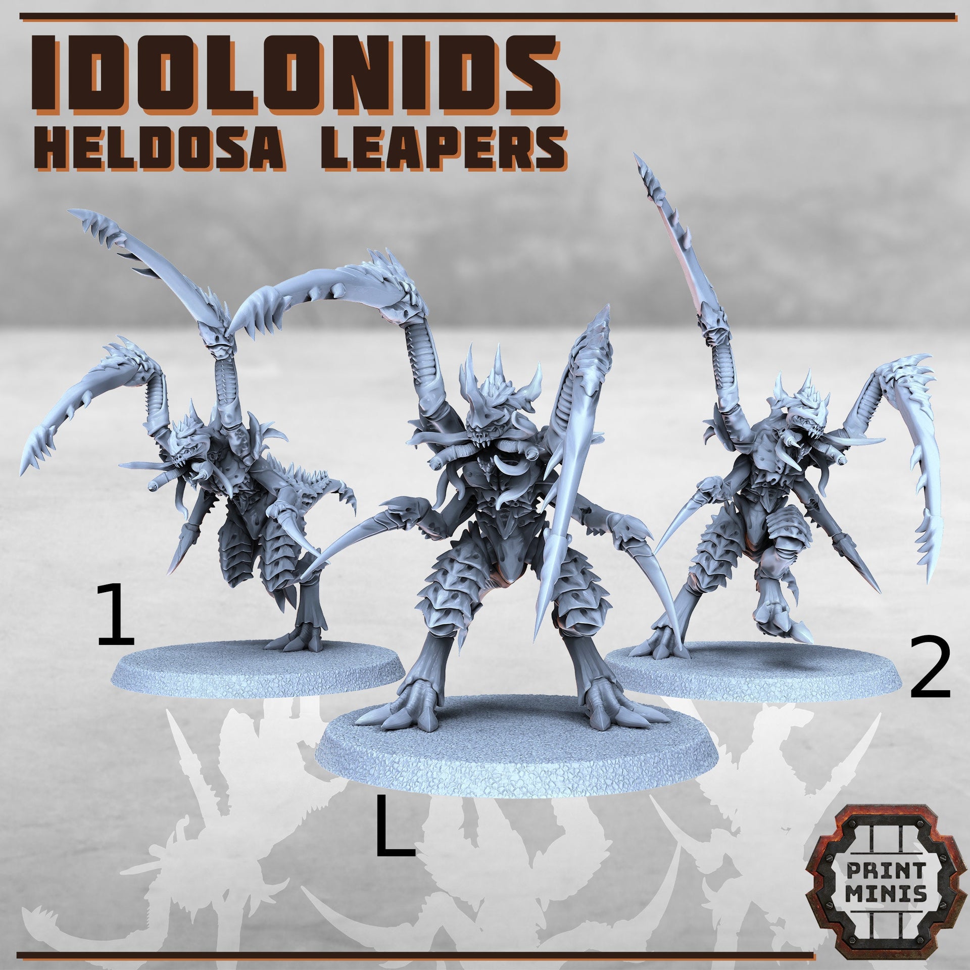Heldosa Leapers, Idolonids - Print Minis | Sci Fi | 28mm Heroic | Demon | Alien | Space Bug