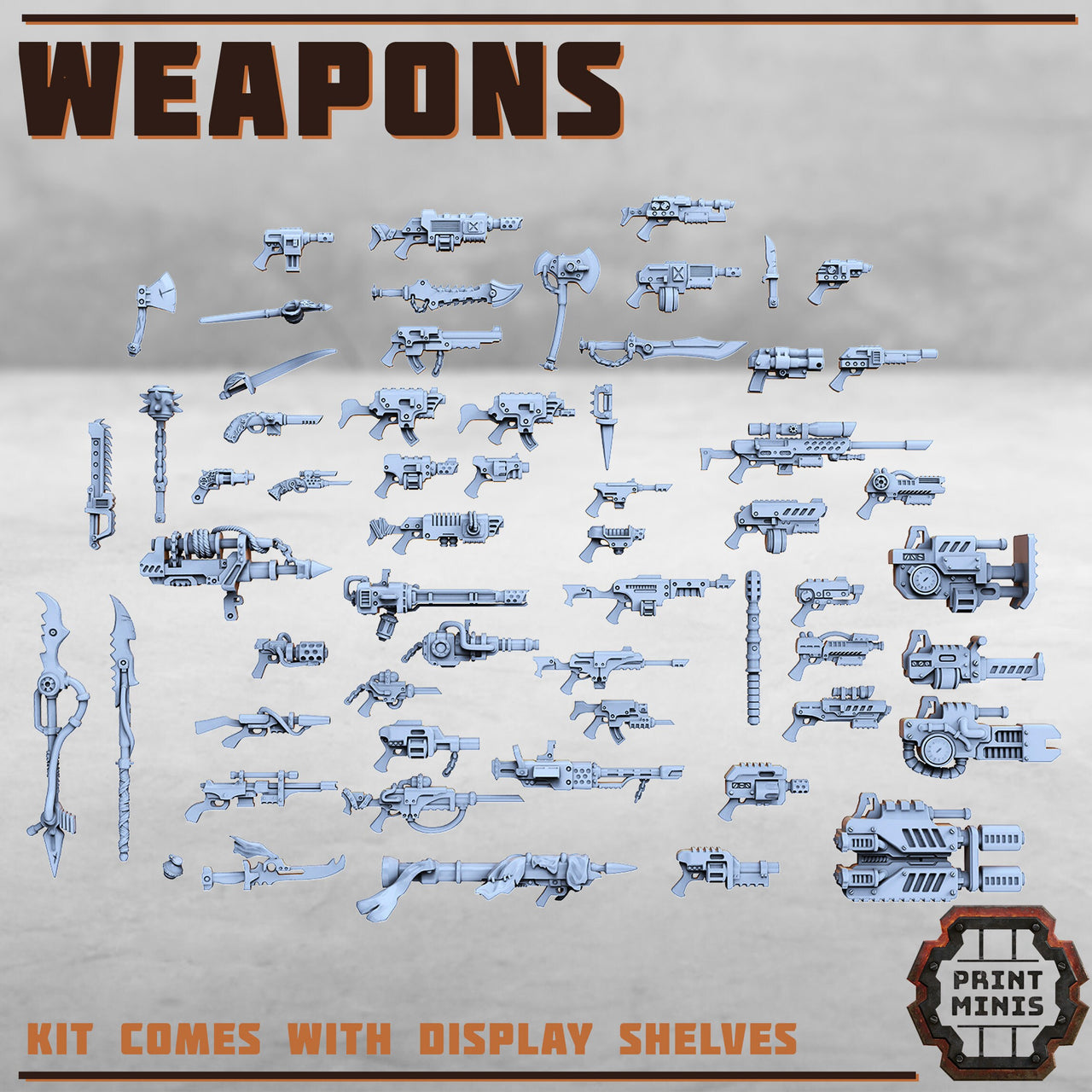 Weapons Kit for kitbashing - Print Minis | Sci Fi | Light Infantry | 28mm Heroic | Apocalypse | Scatter | Armory
