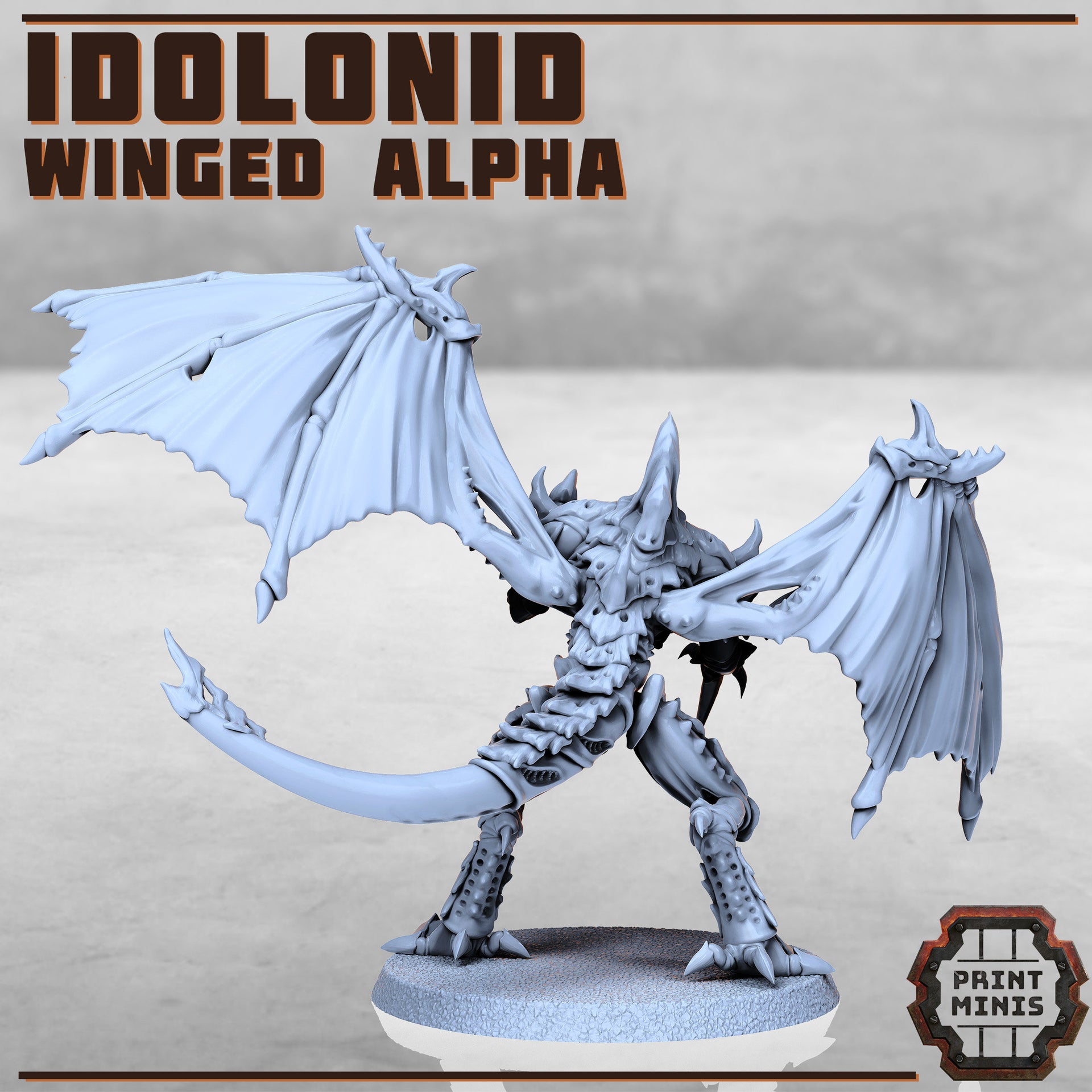 Winged Alpha, Idolonid - Print Minis | Sci Fi | 28mm Heroic | Demon | Alien | Space Bug