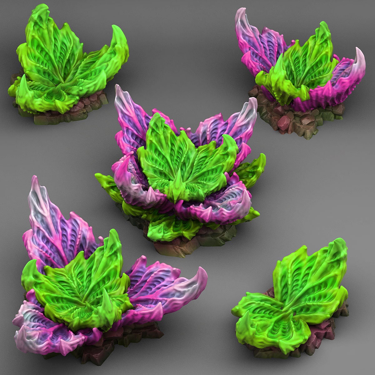 Alien Flowers Scatter Terrain - Fantastic Plants and Rocks | Print Your Monsters | DnD | Wargaming | Space