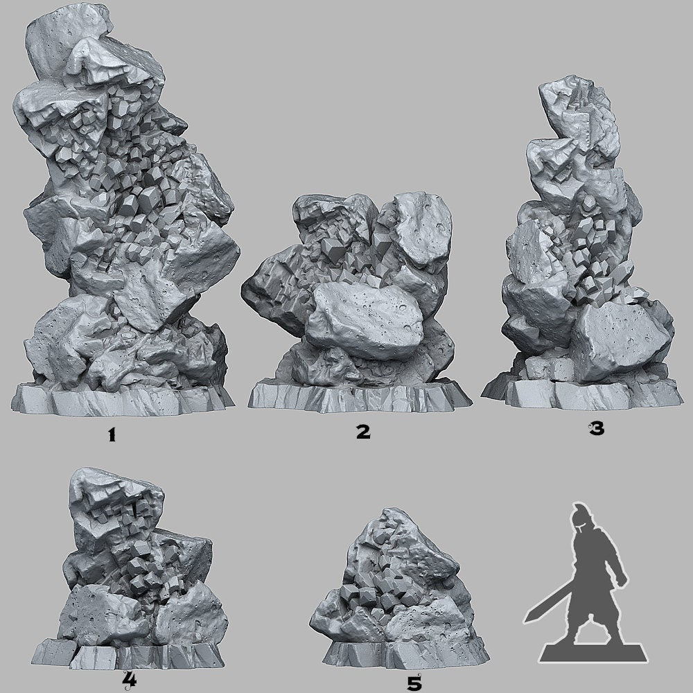 Ancient Hidden Crystals Scatter Terrain - Fantastic Plants and Rocks | Print Your Monsters | DnD | Wargaming | Quartz