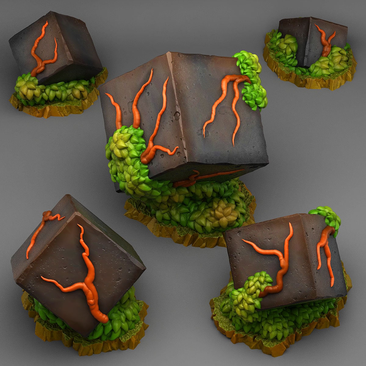 Corrupted Rocks Scatter Terrain - Fantastic Plants and Rocks | Print Your Monsters | DnD | Wargaming | Block