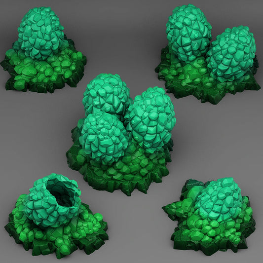 Crystal Dragon Eggs Scatter Terrain - Fantastic Plants and Rocks | Print Your Monsters | DnD | Wargaming