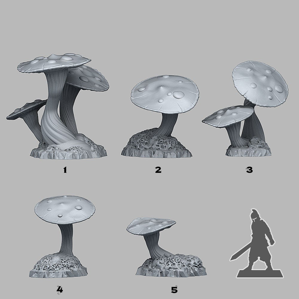 Fantasy Mushrooms Scatter Terrain - Fantastic Plants and Rocks | Print Your Monsters | DnD | Pathfinder | Wargaming | Fungus | Spore