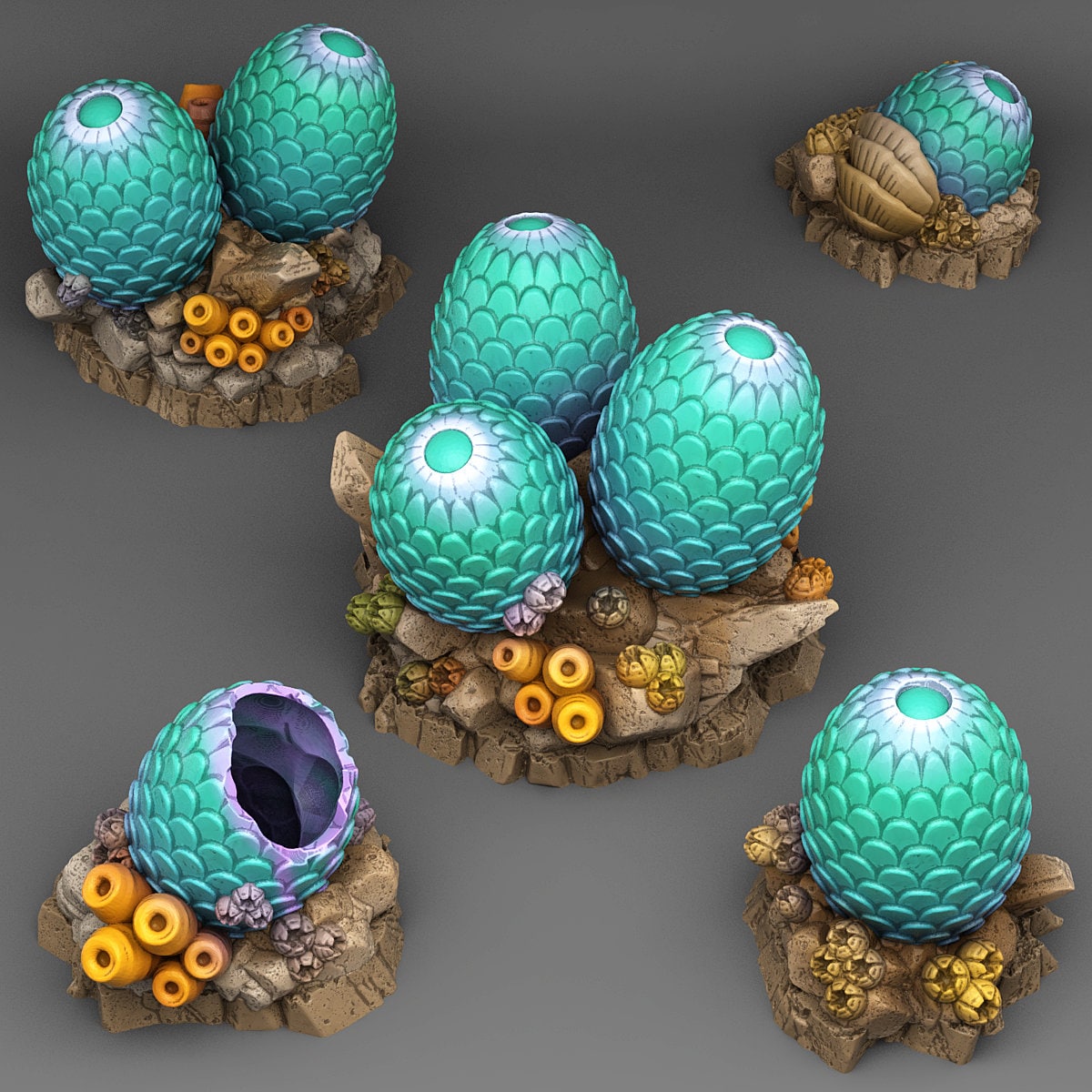 Leviathan Eggs Scatter Terrain - Fantastic Plants and Rocks | Print Your Monsters | DnD | Wargaming