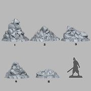 Natural Pile of Rocks Scatter Terrain - Fantastic Plants and Rocks | Print Your Monsters | DnD | Wargaming | Stones