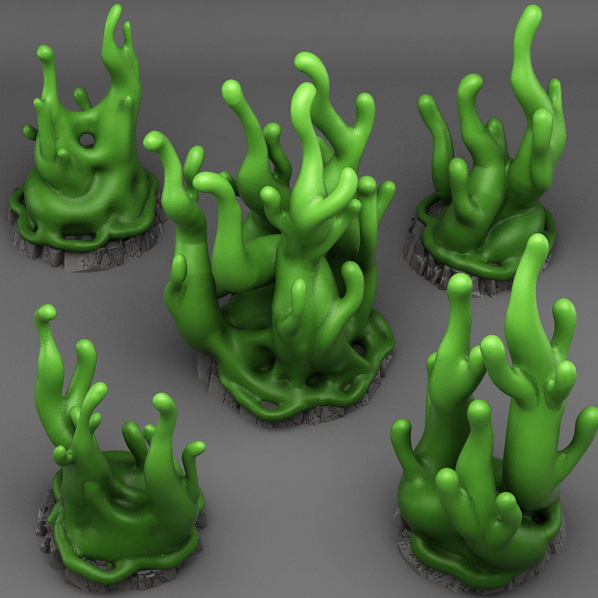 Slime Eruption Scatter Terrain - Fantastic Plants and Rocks | Print Your Monsters | DnD | Wargaming | Alien | Ooze | Goo | Fungus
