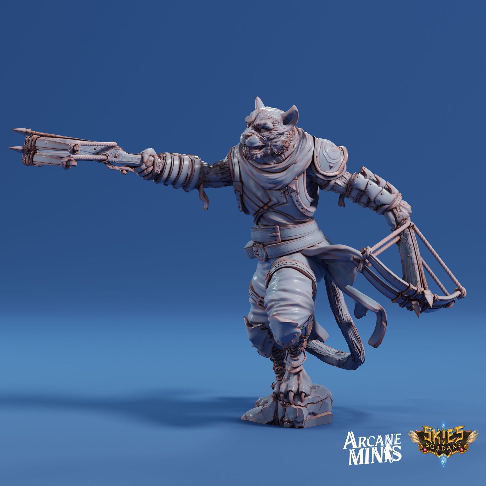 Kizaru Rogue - Arcane Minis | The Tangled Hunt | 32mm | Catfolk | Bandit | Pirate | Crossbow