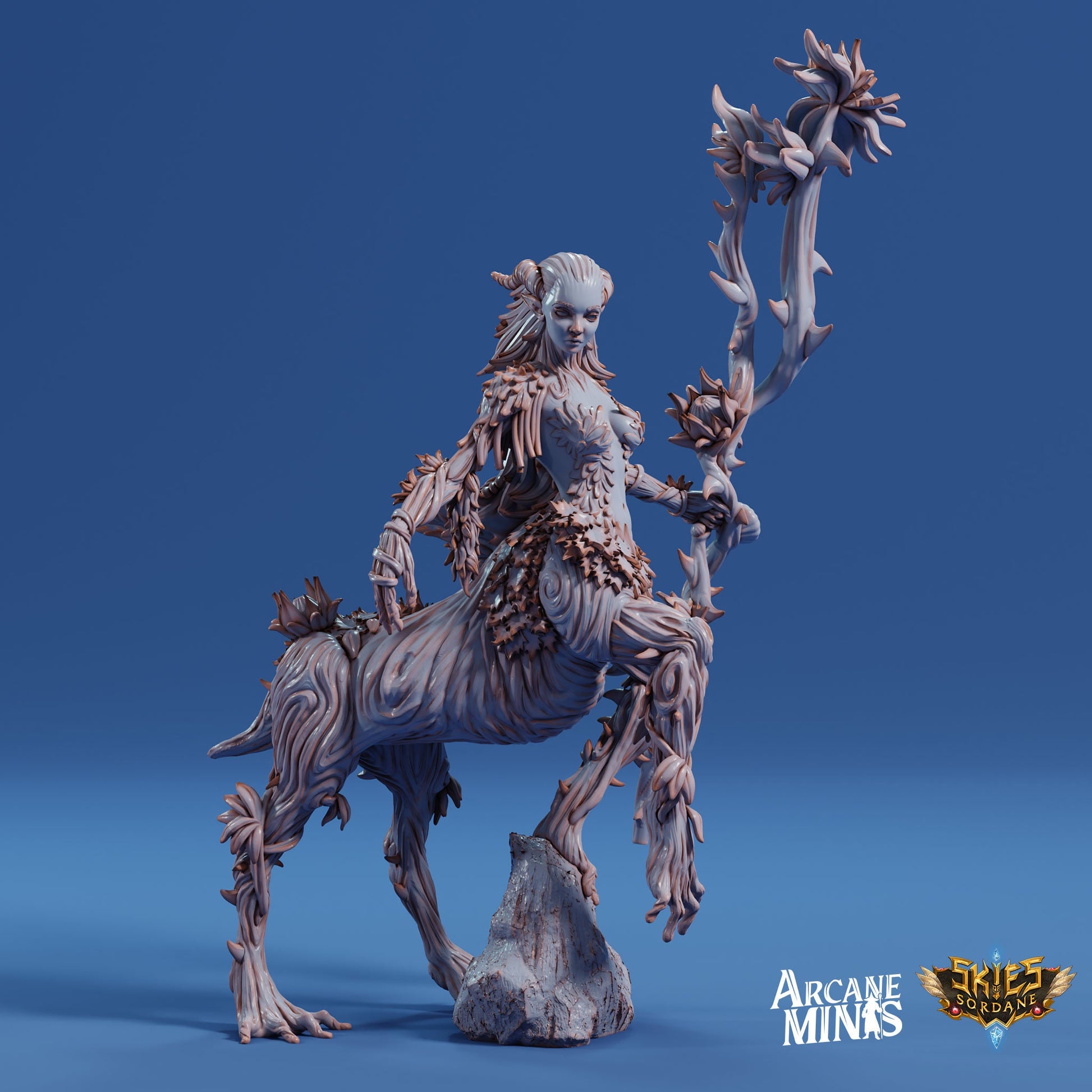 Thornbark Dryad- Arcane Minis | The Tangled Hunt | 32mm | Demon | Centaur | Wood | Elemental