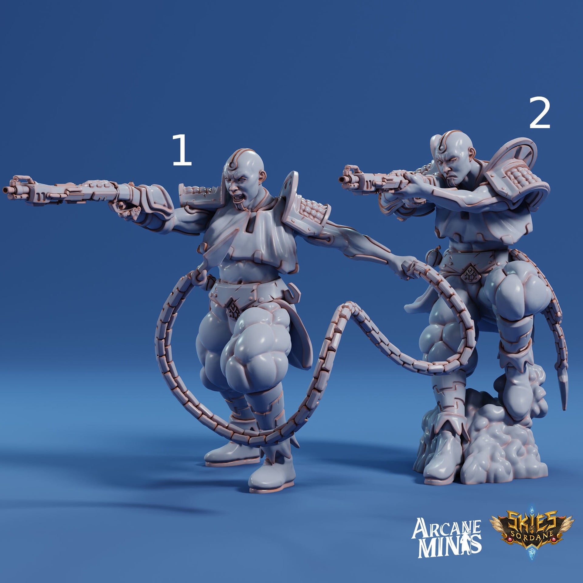 Titaran Beast Tamer - Arcane Minis | The Tangled Hunt | 32mm | Rifle | Chain Whip | Steampunk | Scifi