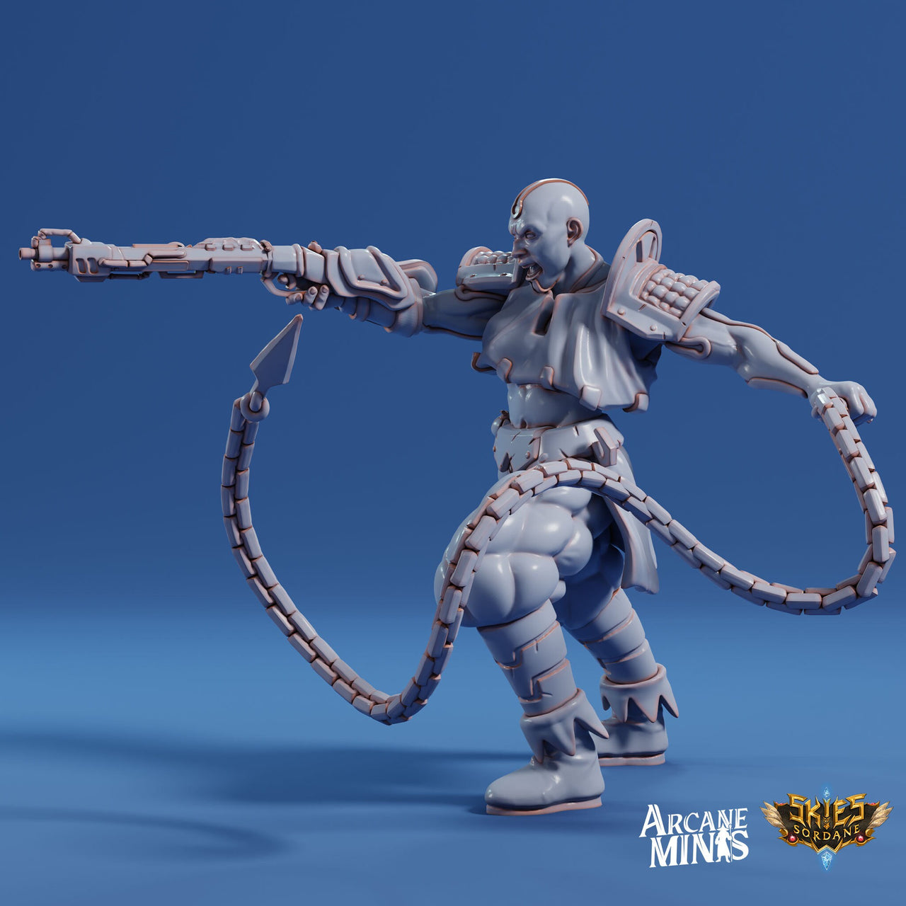 Titaran Beast Tamer - Arcane Minis | The Tangled Hunt | 32mm | Rifle | Chain Whip | Steampunk | Scifi