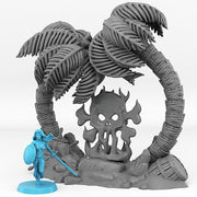 Pirate Island Portal With Its Pirate Skull Effect - Print Your Monsters, Fantastic Portals | 32mm | Desert | Palm Tree