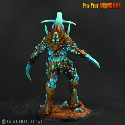 Giant Saphire Guardian, Print Your Monsters | 32mm | Elemental | Crystal | Gem | Golem