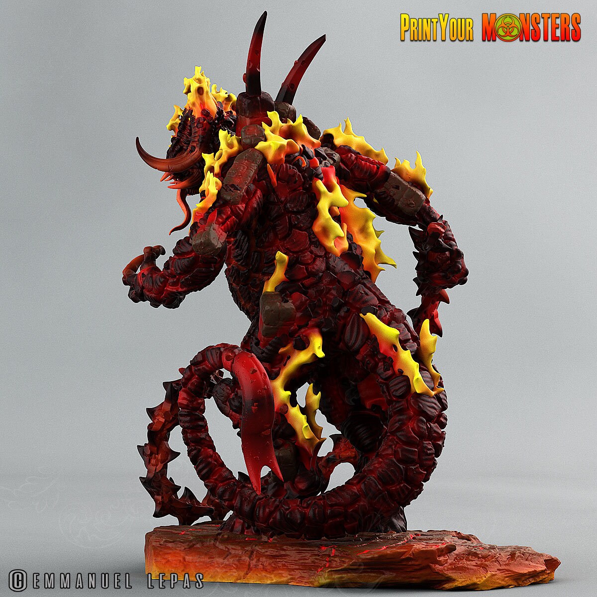 Balgorn Devil, Print Your Monsters | 32mm | Demon | Chaos | Fire | Whip