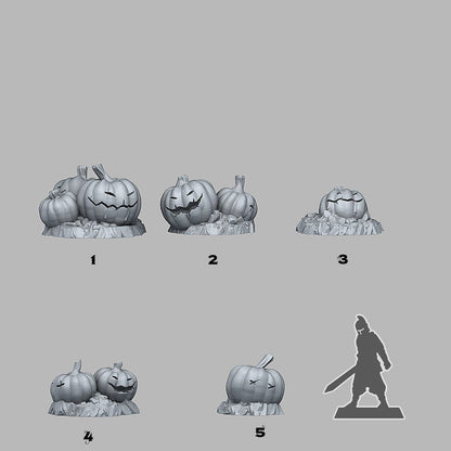 Halloween Pumpkins Scatter Terrainb - Fantastic Plants and Rocks | Print Your Monsters | DnD | Wargaming | Jack o Lantern