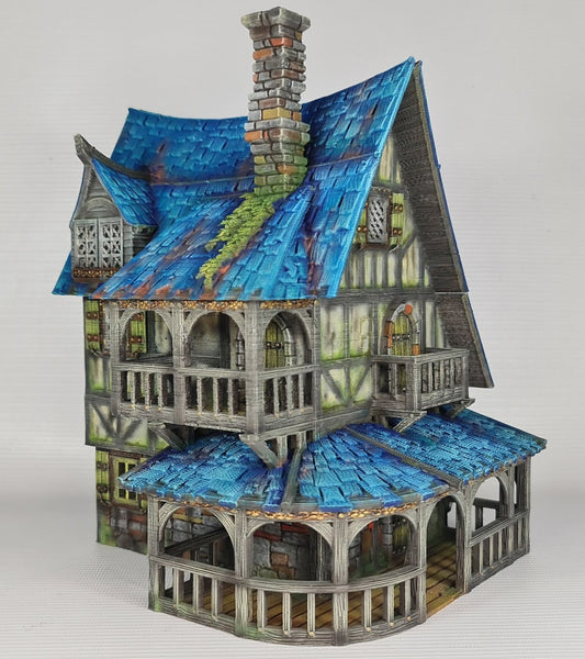 The Cobalt Dragon - 3DP4U Medieval Town | Miniature | Wargaming | Roleplaying Games | 32mm | Inn | Playable | Filament | 3d printed