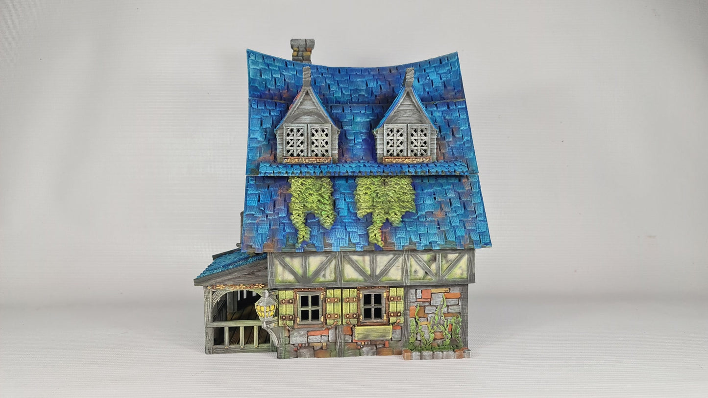 The Cobalt Dragon - 3DP4U Medieval Town | Miniature | Wargaming | Roleplaying Games | 32mm | Inn | Playable | Filament | 3d printed