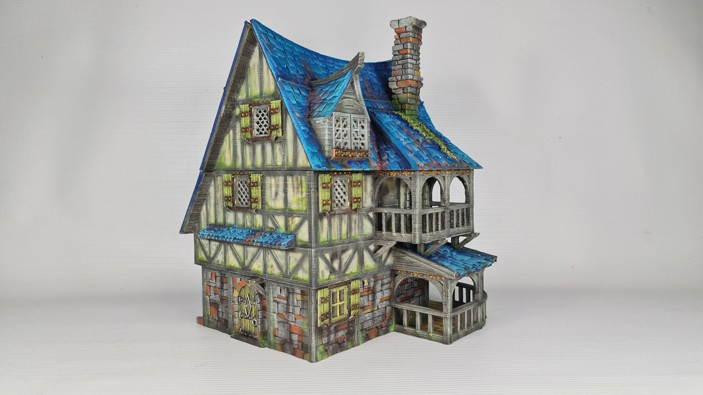 The Cobalt Dragon - 3DP4U Medieval Town | Miniature | Wargaming | Roleplaying Games | 32mm | Inn | Playable | Filament | 3d printed