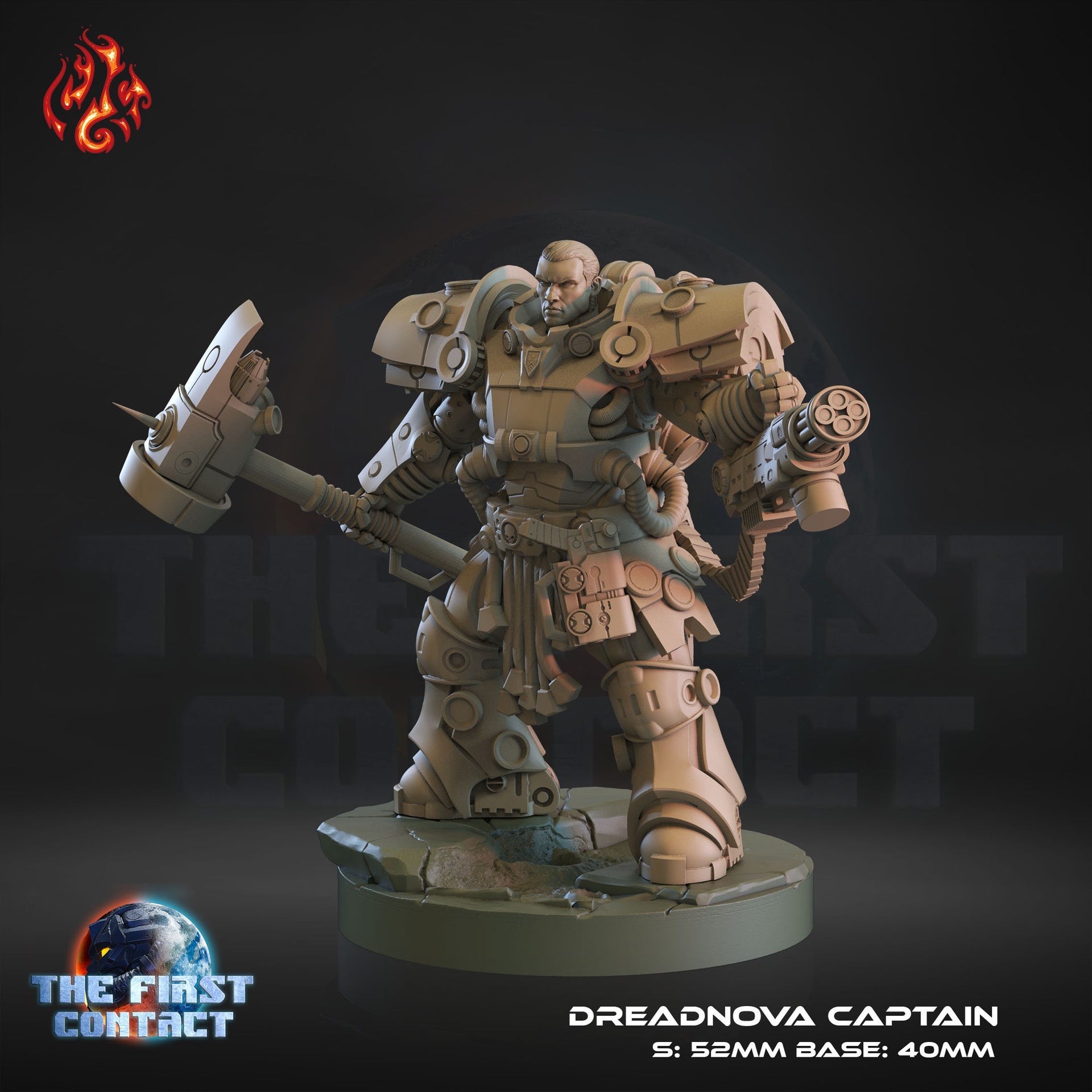 Dreadnova Captain - Crippled God Foundry - The First Contact | 32mm | Scifi | Modular | Marine | Power Armor