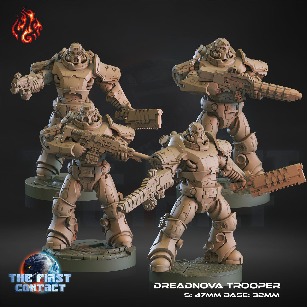 Dreadnova Troopers- Crippled God Foundry - The First Contact | 32mm | Scifi | Modular | Marine | Power Armor
