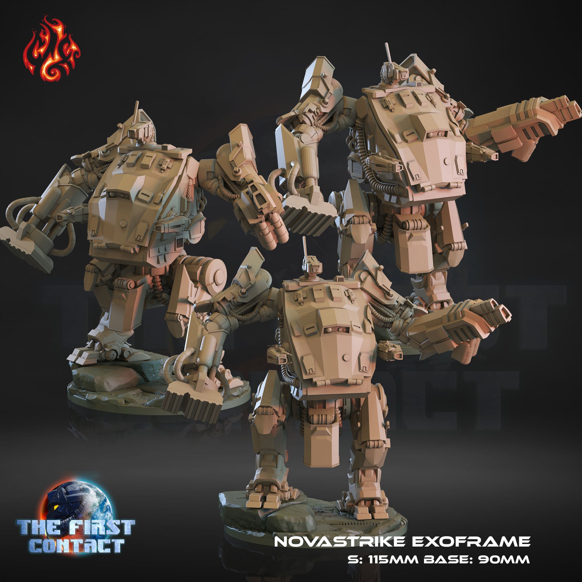 Novastrike Exoframe, Armored Mech - Crippled God Foundry - The First Contact | 32mm | Scifi | Modular | Marine | Robot | Exo Suit