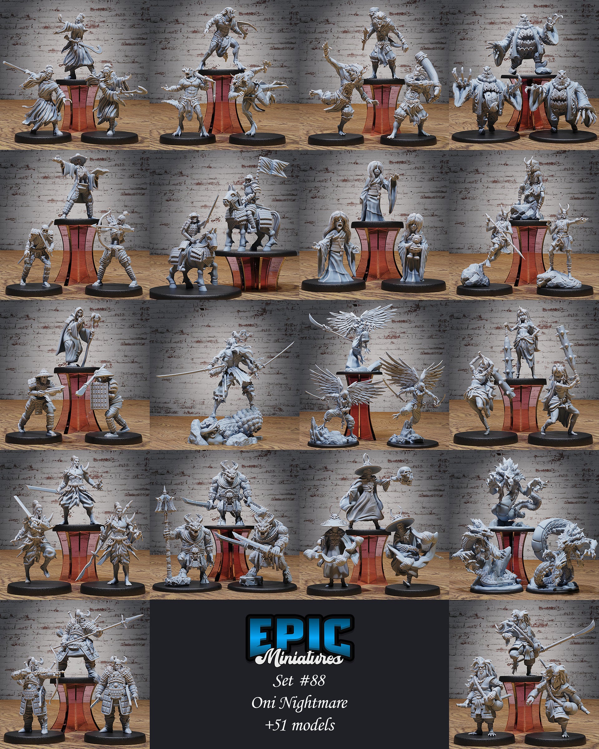 Oni Adventurer - Epic Miniatures | 28mm | 32mm | Oni Nightmare | Yokai | Demon | Japanese Folklore | Fighter