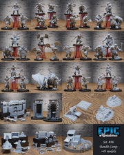Bandit Camp Scatter Terrain - Epic Miniatures | 28mm | 32mm | Well | Cage | Torch | Log | Fire