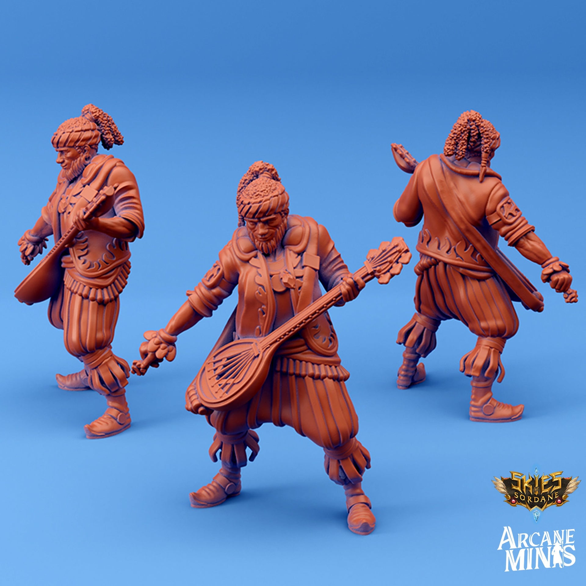 Human Bard - Arcane Minis | 32mm | Pipa | Lute | Performer | Guitar