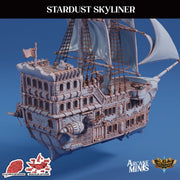 Stardust Skyliner Airship - Arcane Minis | 32mm | Destroyer | Sails | Pirate Ship