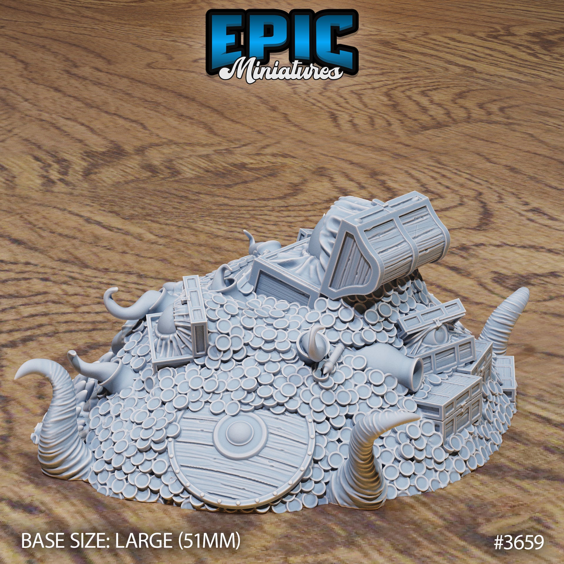 Mimic Treasure- Epic Miniatures | 28mm | 32mm | Bandit Camp | Gold | Pile | Chest | Trap