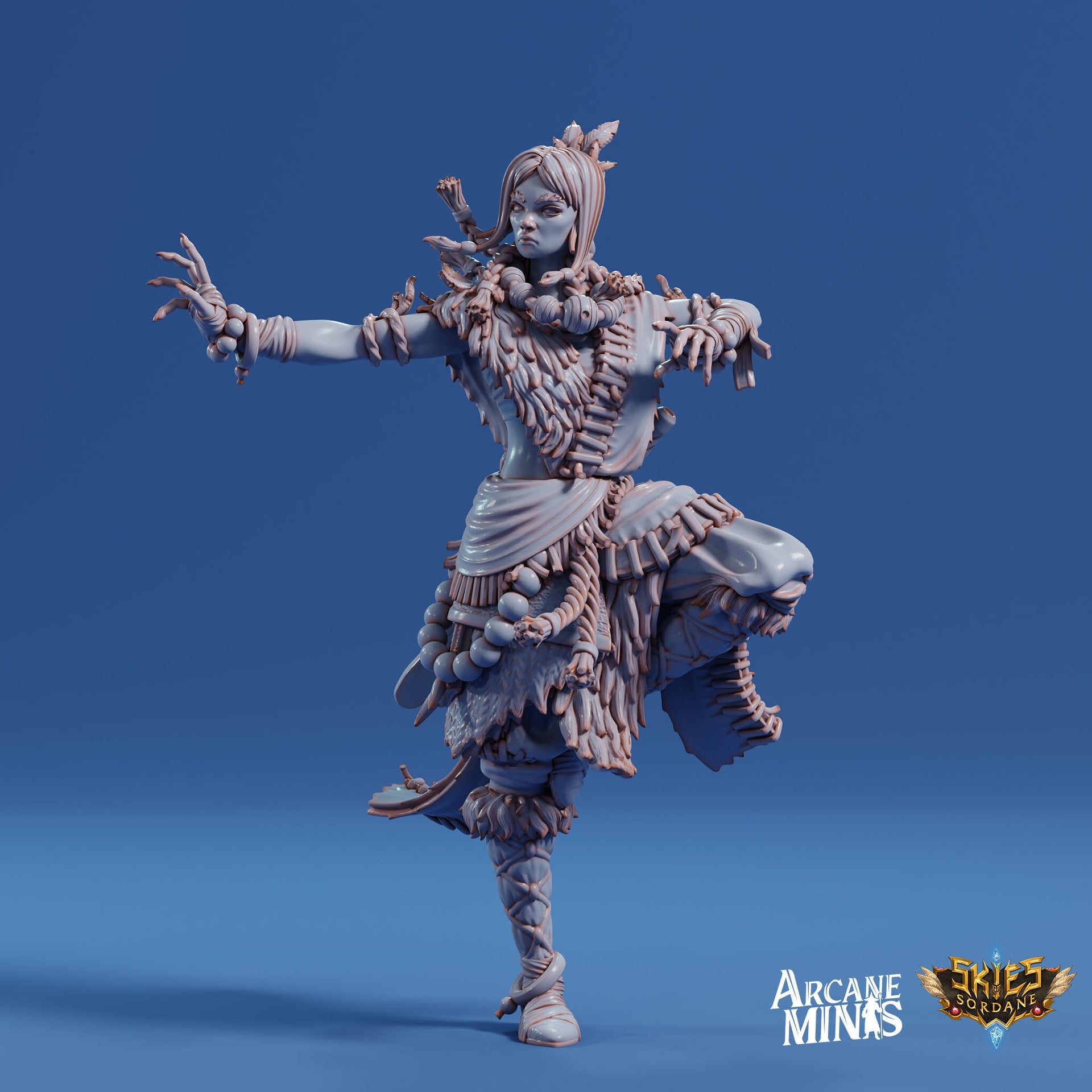 Human Monk Female - Arcane Minis | 32mm | The Nightmare Express | Martial Artist | Fighter