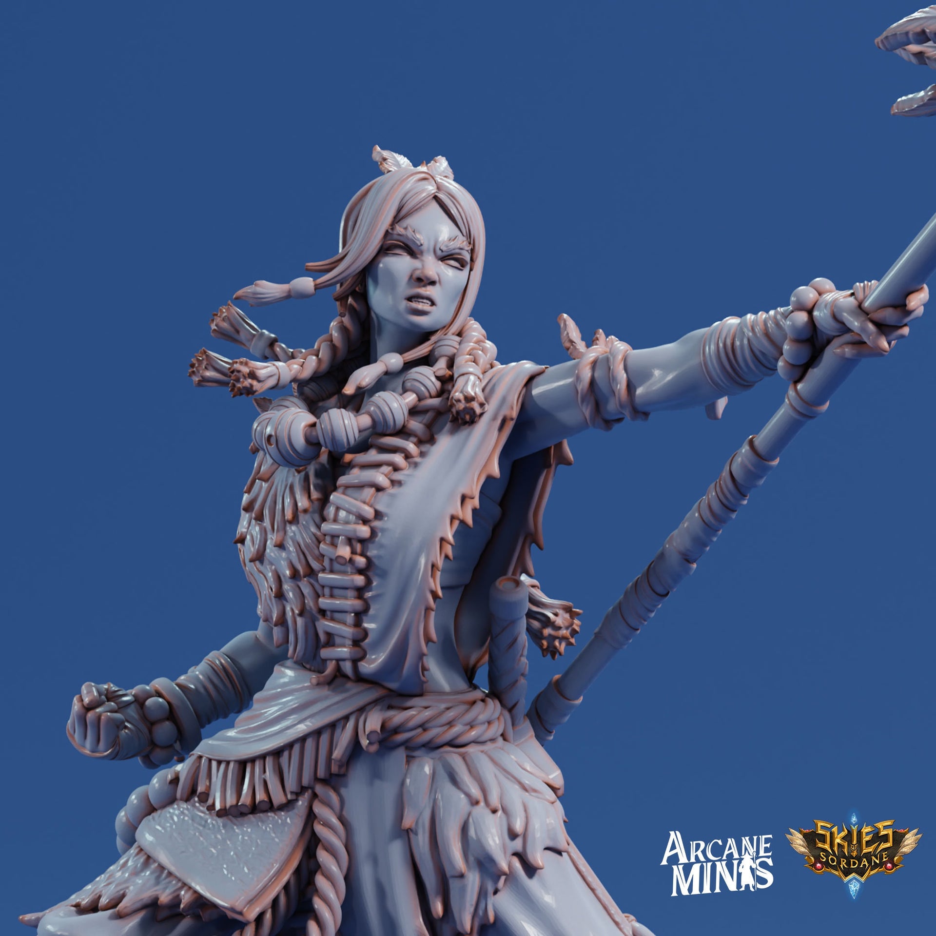 Human Monk Female - Arcane Minis | 32mm | The Nightmare Express | Martial Artist | Fighter